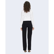 Black tailored jacqueline de yong women trousers with a sleek straight-leg cut and smooth polyester fabric