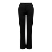 Black tailored jacqueline de yong women trousers with straight-leg cut subtle pleats polyester fabric