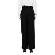 Black high-waisted wide-leg trousers by jacqueline de yong with zip front and pockets in tailored fit