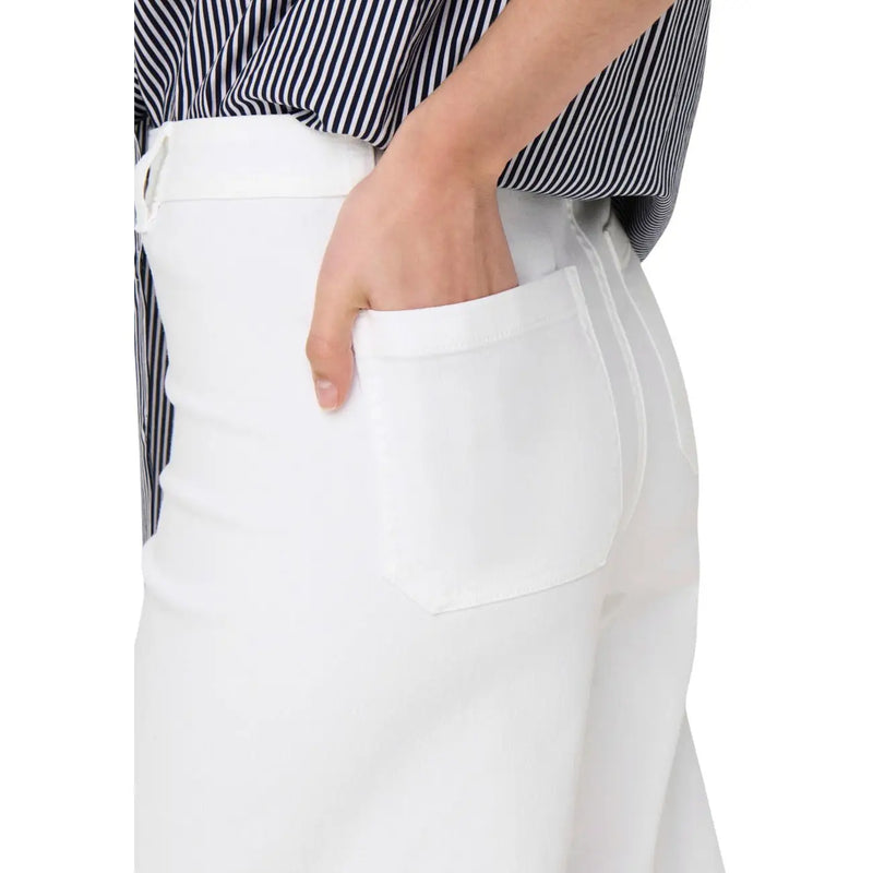 Jacqueline de yong women white cotton high-waisted trousers with clean minimalist design and visible stitching size 30