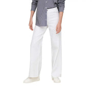 Jacqueline de yong white cotton wide-leg trousers size 30 with clean straight cut and subtle creases