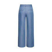 Light blue lyocell wide leg trousers with high waist and back pockets by Jacqueline de Yong women collection