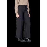 Jacqueline de yong women wide leg trousers black polyester with sleek straight cut and subtle front pleats