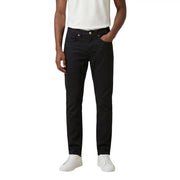 Jeckerson men trousers black slim-fit denim jeans with classic five-pocket design and gold-tone hardware
