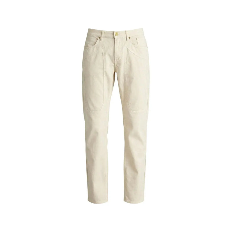 Beige chino pants with a clean straight-leg cut and subtle stitching details from Jeckerson men trousers