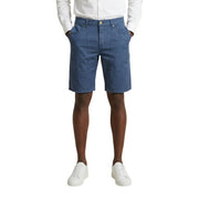 Jeckerson slim fit shorts Jayden for men in blue denim with five-pocket design and gold-tone button, front view