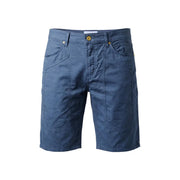 Jeckerson slim fit shorts Jayden for men in navy blue with gold-tone buttons and brand logo front view
