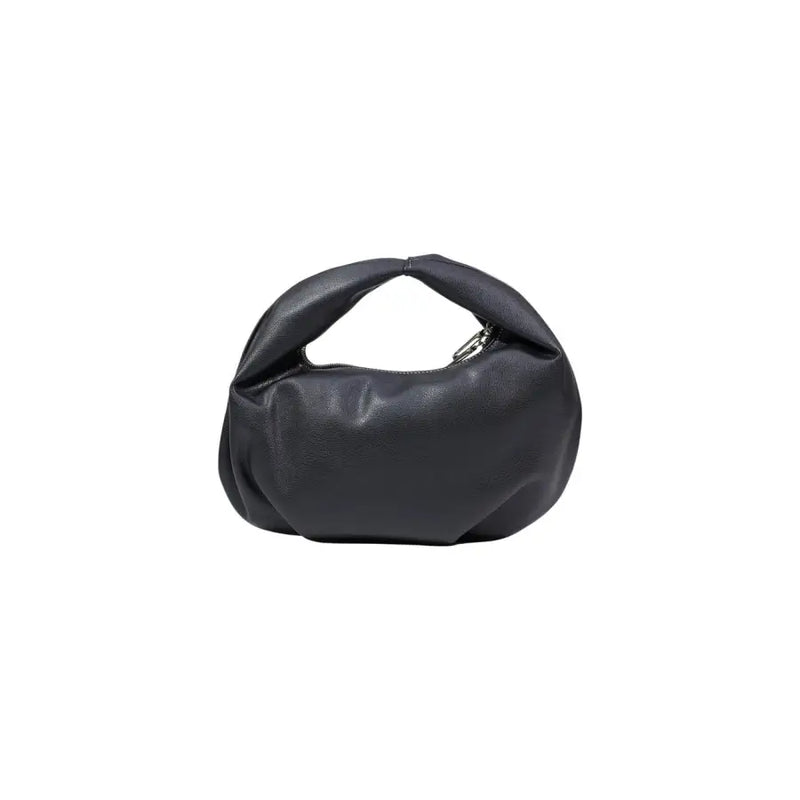 Karl Lagerfeld black polyurethane hobo handbag with soft rounded shape and twisted top handle with zip pockets