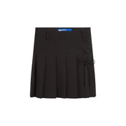 Karl Lagerfeld jeans black pleated skirt for women with lace-up side detail and blue label