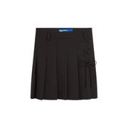 Karl Lagerfeld jeans black pleated skirt for women with lace-up side detail and blue label