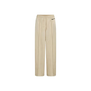 Karl lagerfeld jeans women beige wide leg satin trousers with drawstring waistband and subtle side branding