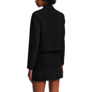 Karl Lagerfeld Jeans womens long black tailored blazer with structured collar and matching pleated mini skirt for fall winter