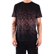 Karl lagerfeld men t-shirt in black with a pink and white glittery speckle gradient from chest to hem
