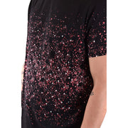 Karl Lagerfeld men t-shirt black short-sleeved with sparkling pink and white star gradient sequins design