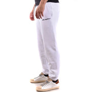 Weiß karl lagerfeld Herrenhose mit schwarzem, gesticktem Logo am Oberschenkel aus weichem Jogginghosenmaterial