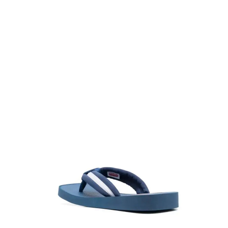Blue Kenzo men flip flop with white and navy striped rubber thong straps ideal for casual wear