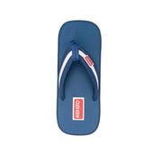 Kenzo men flip flops blue striped rubber sandals featuring blue flip-flop with white stripes and red branding