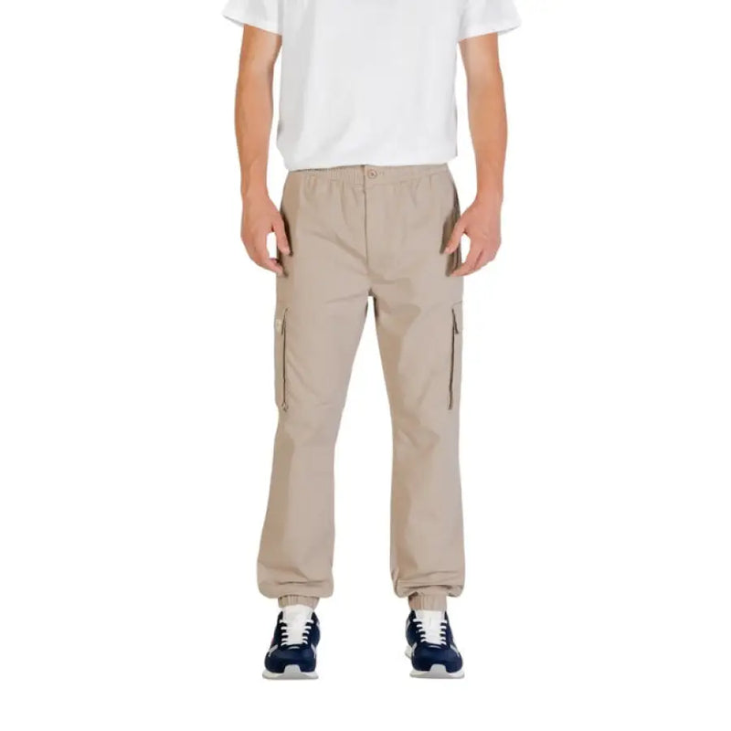 Beige and Khaki Cargo Pants displayed with durable fabric and multiple utility pockets