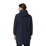Veste blazer à capuche Kway pour homme, en polyester bleu marine foncé élégant, au design minimaliste et au tissu lisse.