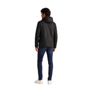 Kway mens winter blazer black polyester hooded jacket with sleek water-resistant finish and subtle seam detailing