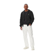 Lacoste men cotton hoodie black with zip-up front and subtle green crocodile logo on the chest