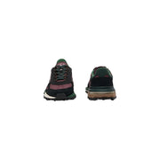 Lacoste Herren-Sneaker aus Leder, Modell Bordeaux Elite Active, in Dunkelgrün und Kastanienbraunem Wildleder mit klobiger, mehrlagiger Sohle