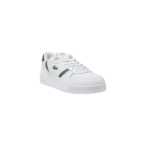 Weiße Lacoste Herren-Sneaker aus Leder mit grünen Akzenten und klassischem Krokodil-Logo – Schnürschuhe für den Frühling