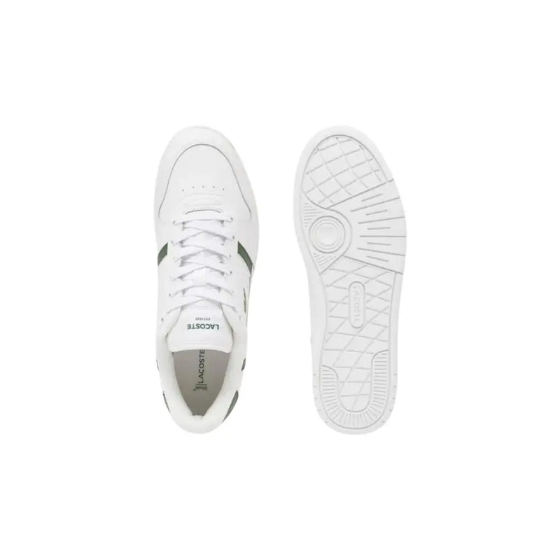 White lacoste men sneakers in polyurethane with black accents featuring a classic athletic design for spring summer use