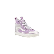 Lavender and white high-top sneaker, Vans Women’s Purple Leather Shoes with Laces