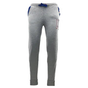 Leone 1947 men trousers gray heathered sweatpants with blue side panels and embroidered la logo on thigh