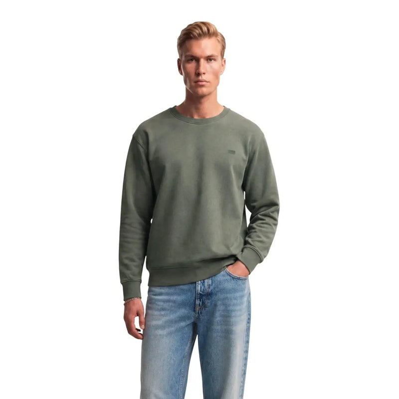 Grünes Levi's Herren-Sweatshirt aus Baumwolle mit Rundhalsausschnitt und kleinem, gesticktem Logo auf der linken Brust