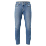 Levi’s men jeans in medium-wash blue slim fit with classic five-pocket design made from cotton lyocell blend