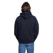 Sweat à capuche Levi's pour homme en coton noir, doublé de bleu marine, avec un tissu texturé doux et des poignets côtelés.