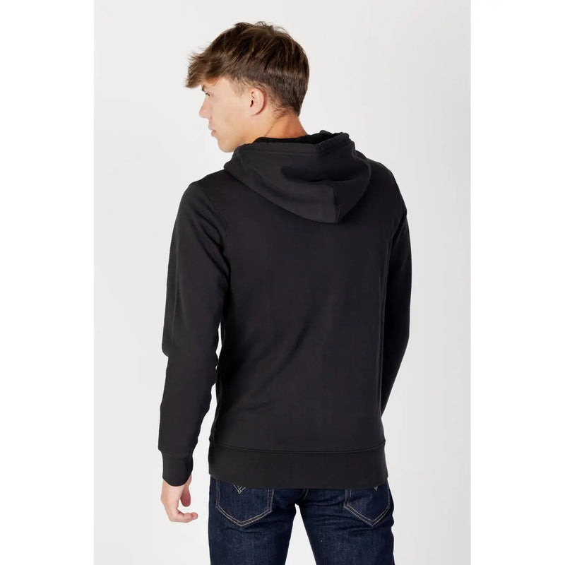 Levis mens black cotton zip up sweatshirt hoodie with soft smooth fabric and ribbed cuffs and hem