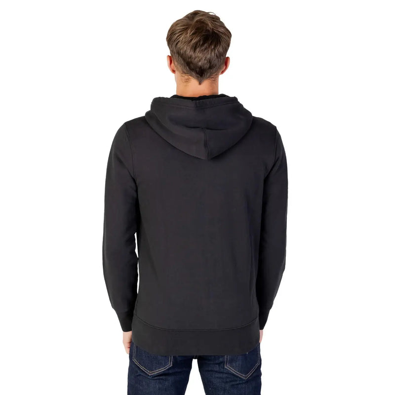 Levis mens black cotton zip up sweatshirt hoodie with soft smooth fabric and ribbed cuffs and hem