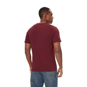 Levis mens bordeaux cotton regular fit maroon short-sleeved crew neck t shirt front view