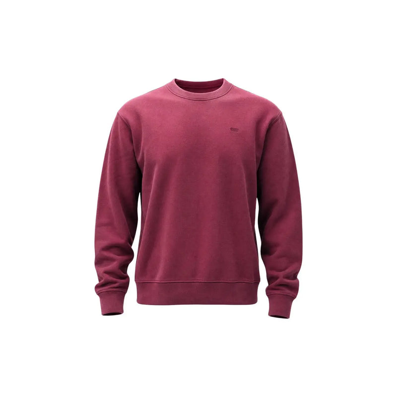 Ein bordeauxrotes Levi's Herren-Sweatshirt aus Baumwolle mit Rundhalsausschnitt und dezentem Logo auf der linken Brust für lässige Anlässe