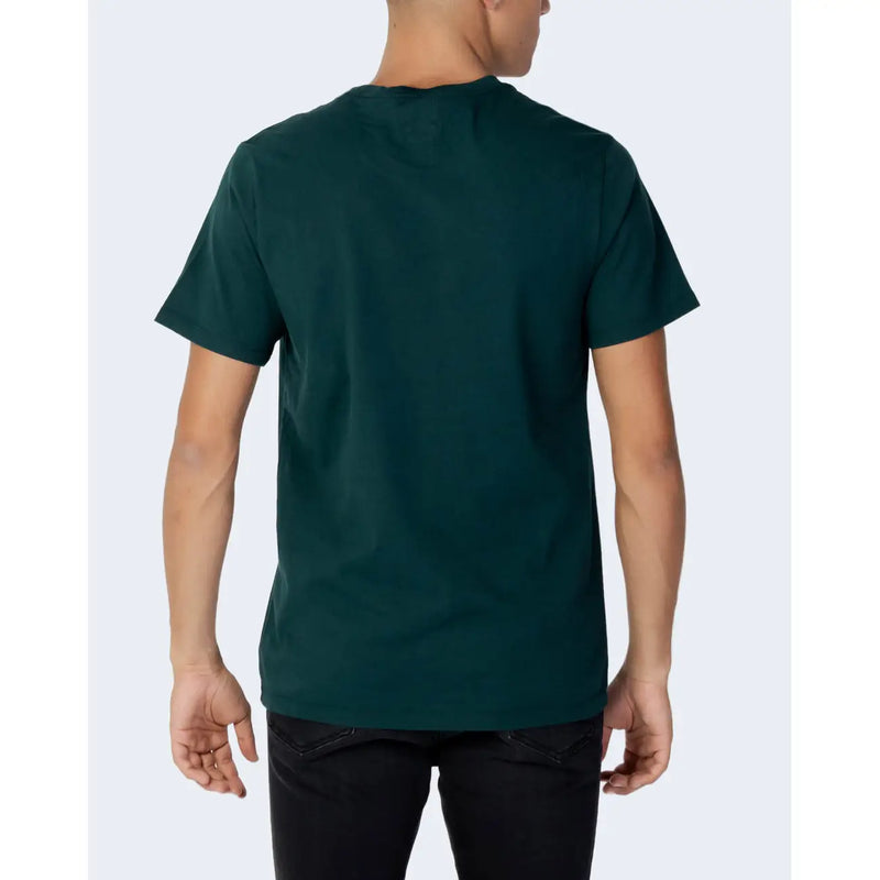 Levis mens dark green cotton short-sleeved crew neck t shirt front view perfect for casual wear