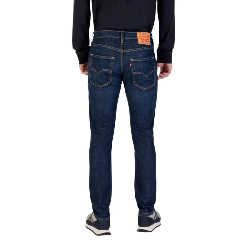 Levi's Slim-Fit-Jeans für Herren in Dunkelindigo mit Fünf-Taschen-Design und Kontrastnähten, Rückansicht
