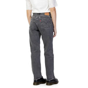 Levi’s women’s black jeans in dark gray 100 percent cotton with classic five-pocket design and frayed cuffs