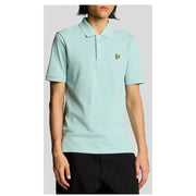 Light blue polo shirt from Lyle & Scott Men’s collection displayed elegantly