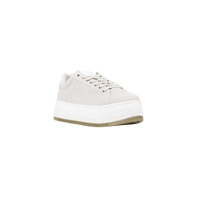 Light grey platform sneakers with white soles and laces from Calvin Klein Jeans Women collection