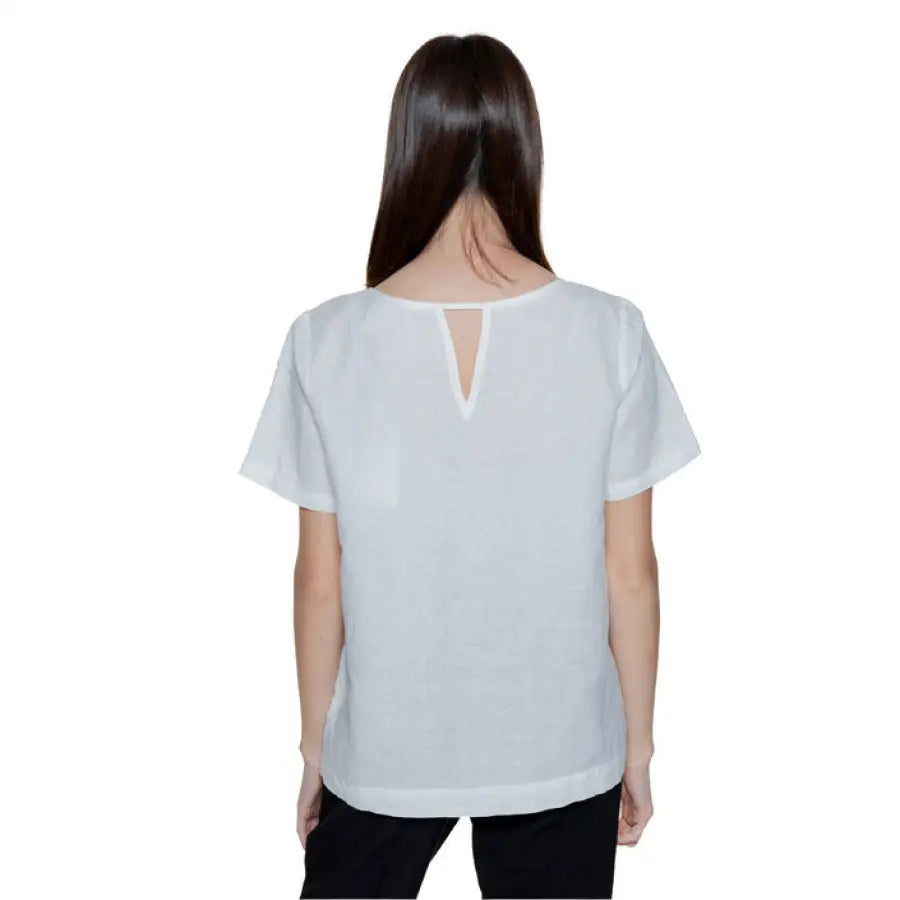 Street One Women’s Blouse - Stylish urban linen V-neck top from The Linen Collective