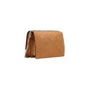 Liu Jo beige polyester handbag shoulder bag with tan leather crossbody bag embossed pattern and gold-tone chain strap