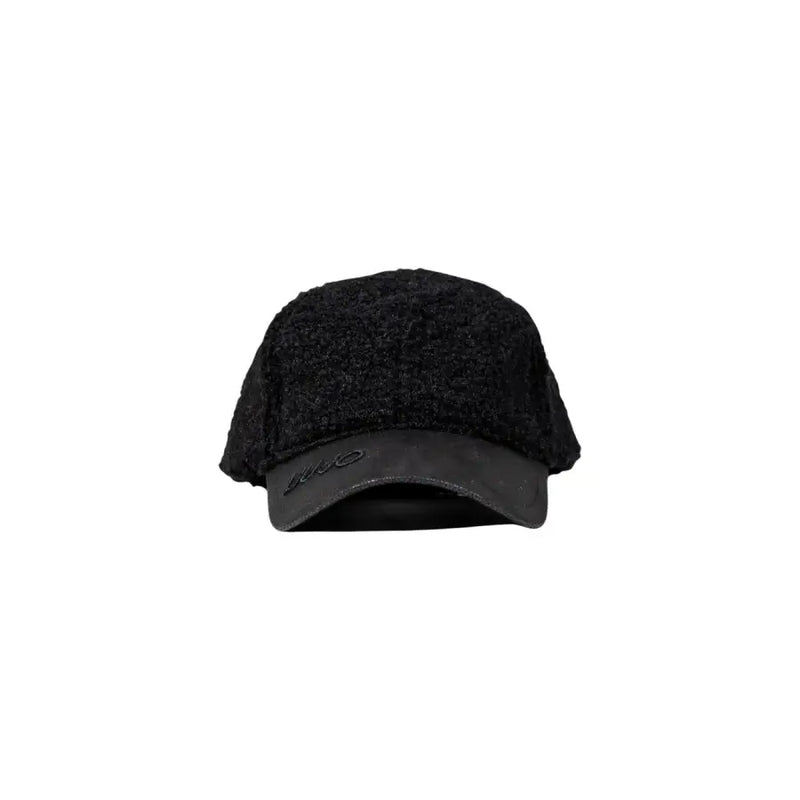 Black textured polyurethane baseball cap with smooth brim from Liu Jo Fall Winter collection