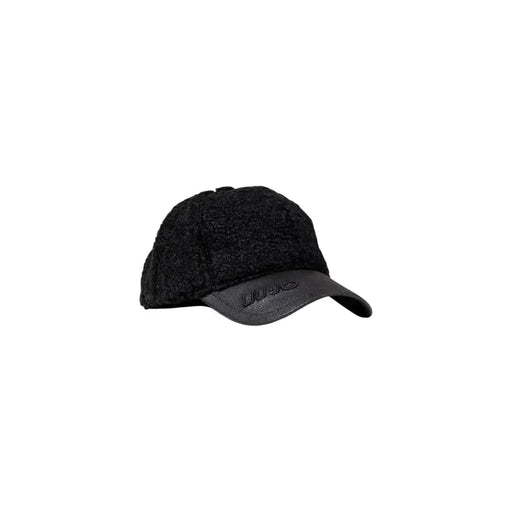 Black textured Liu Jo fall winter women’s polyurethane baseball cap with smooth visor