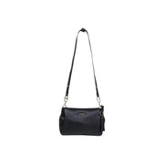 Liu jo black handbag made of textured leather with silver hardware tassel and a shoulder strap with zip pocket