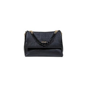 Black textured leather shoulder bag with gold and black chain strap for Liu Jo Women’s Handbag