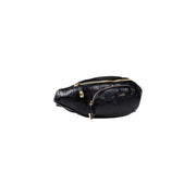 Black leather fanny pack with gold zippers from Liu Jo featuring interior and exterior pockets