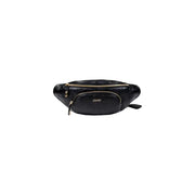 Black crocodile-embossed leather fanny pack with gold-tone hardware from Liu Jo